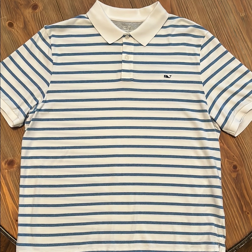 Men's Vineyard Vines Edgartown Polo - Blue and White